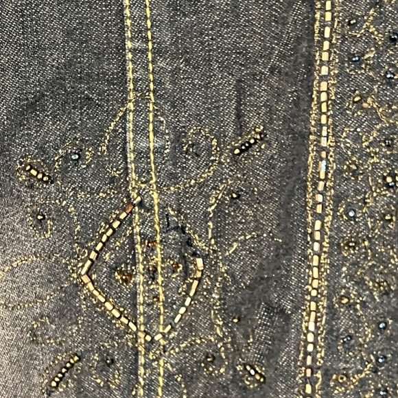 Laura Ashley Embellished Denim Jean Jacket- Small Petite - Picture 12 of 15